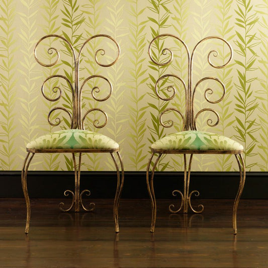 Salix Wallpaper - Duck Egg/Silver - Nina Campbell - NCW4021-04 - Premier Wallcovering
