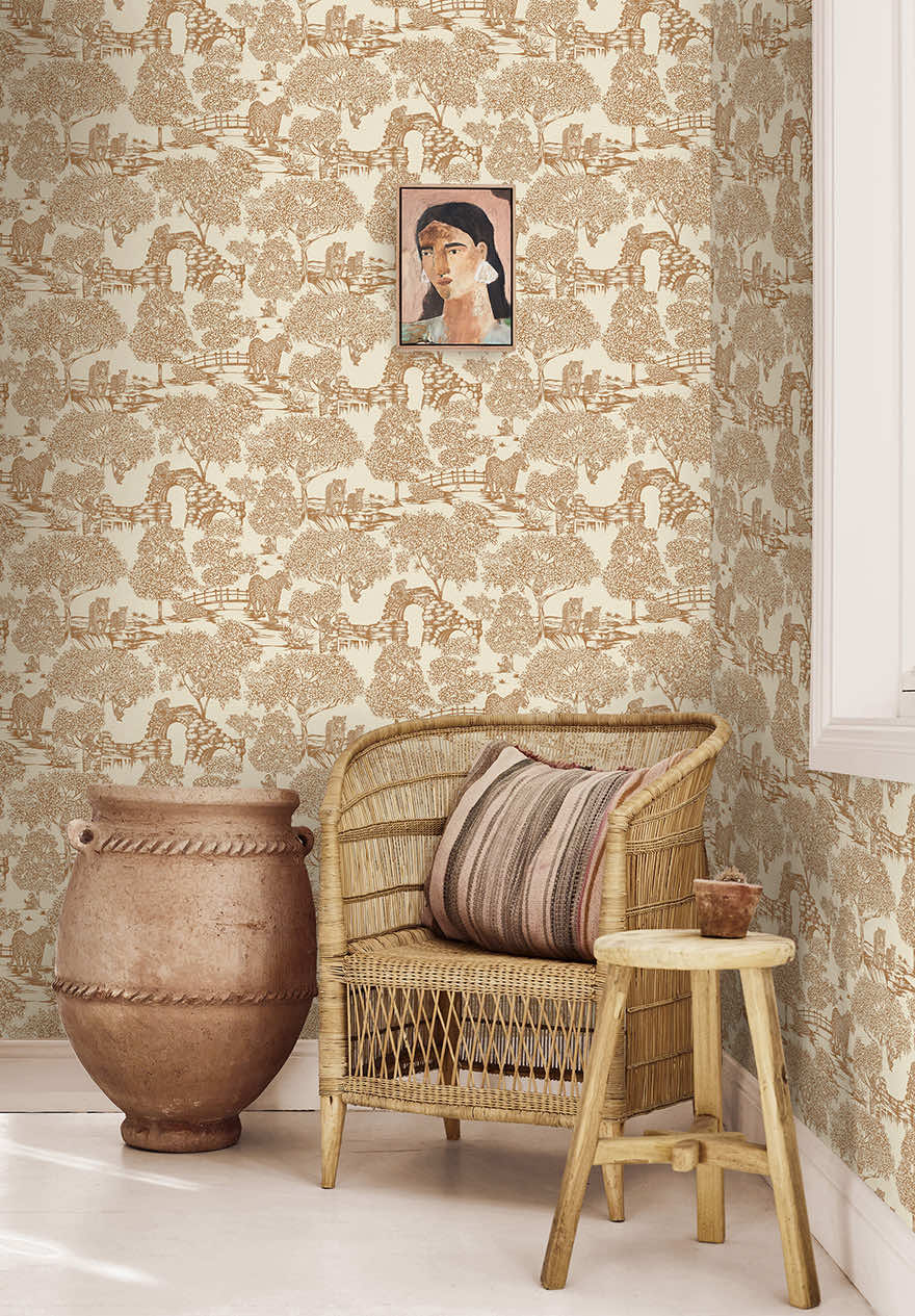 Samar Wallpaper - Orange - Holden Décor - 91814 - Premier Wallcovering