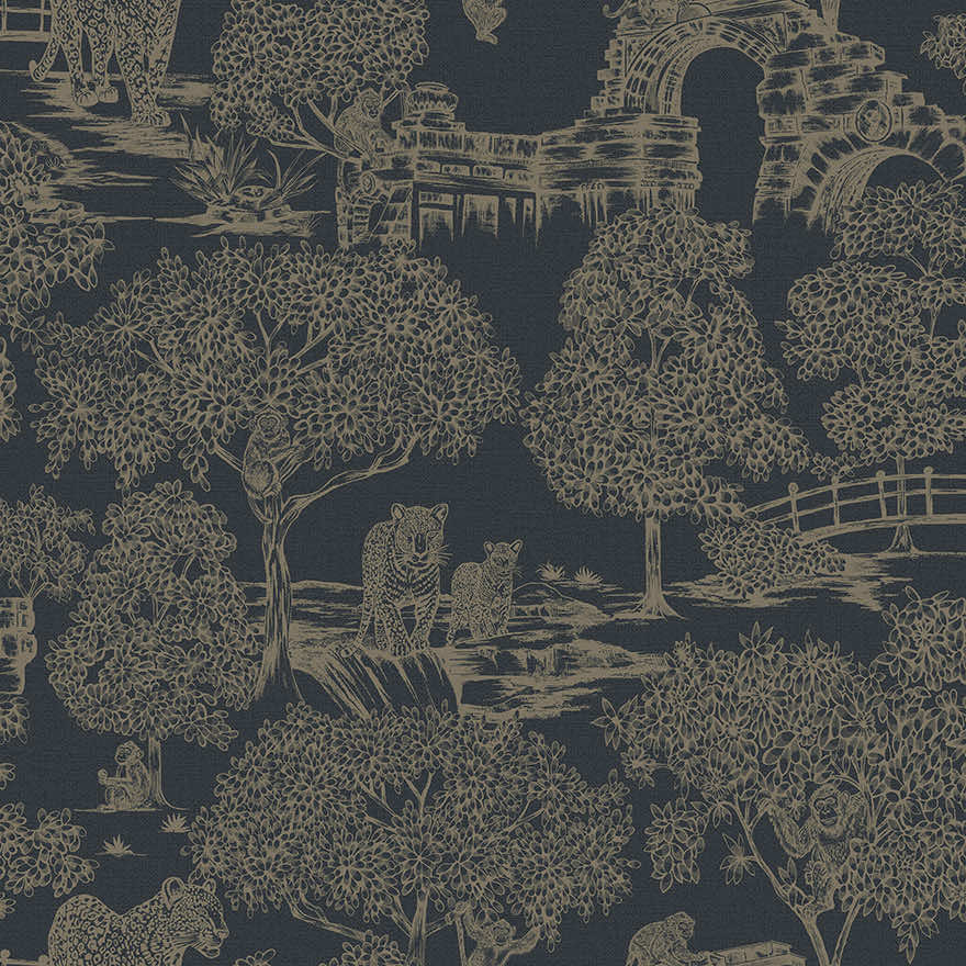 Samar Wallpaper - Navy - Holden Décor - 91813 - Premier Wallcovering