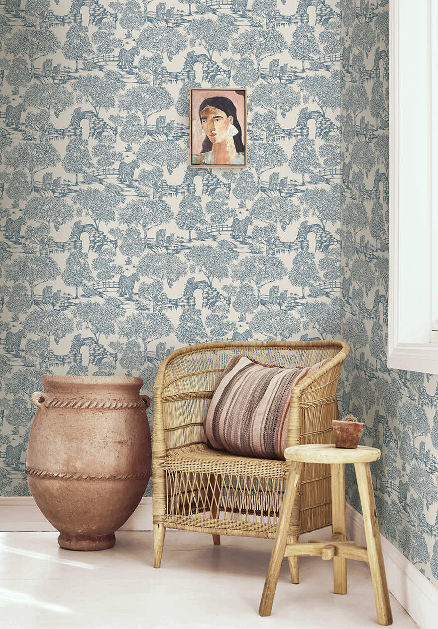 Samar Wallpaper - Light Blue - Holden Décor - 91812 - Premier Wallcovering