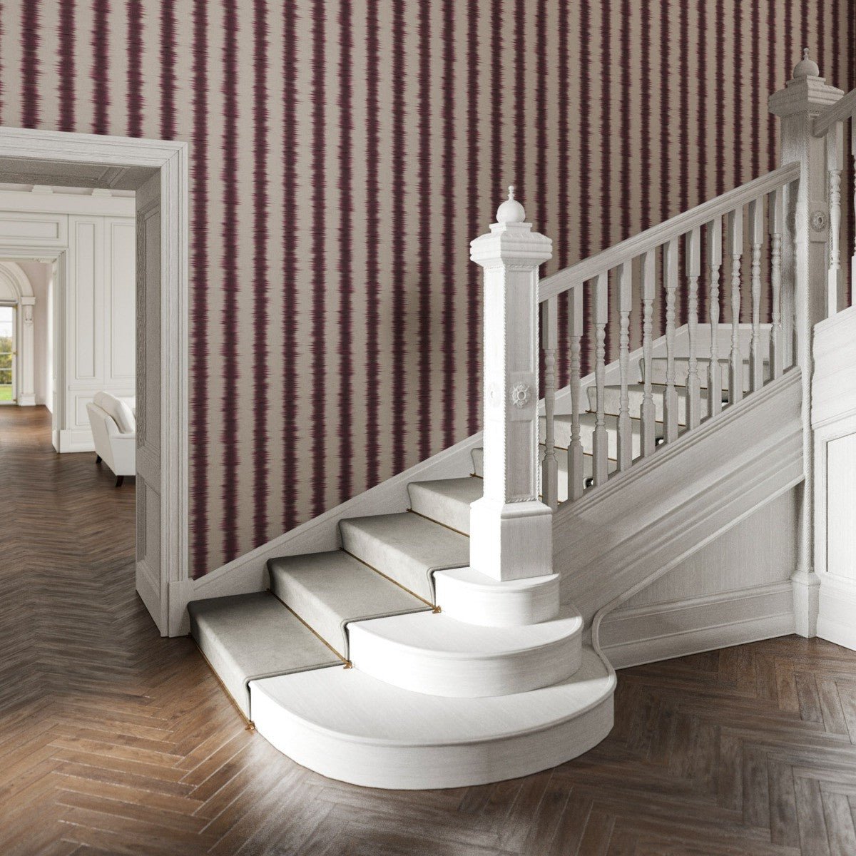 Samarkand Wallpaper - Mulberry - Warner House - Premier Wallcovering