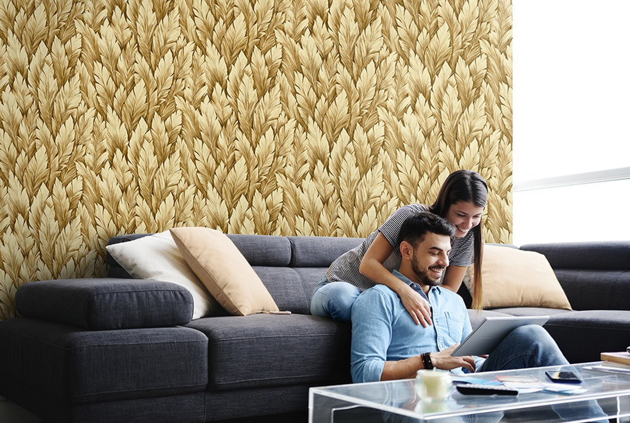 Samoa Tropical Wallpaper - Peanut - Hohenberger - 26711 - Premier Wallcovering