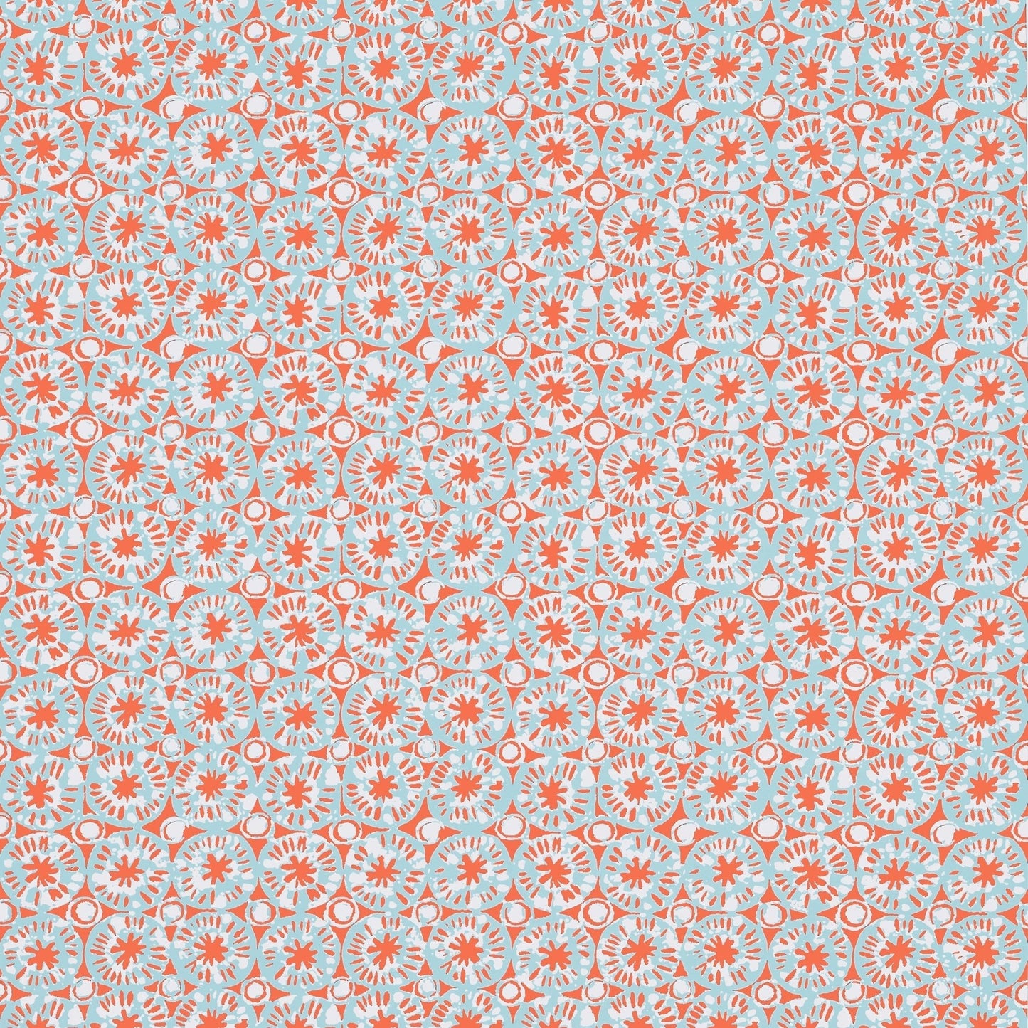 Sand Dollar Wallpaper - Coral & Blue - Thibaut - T15857 - Premier Wallcovering