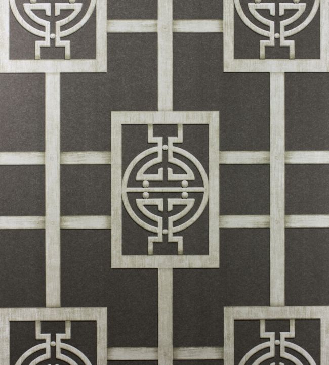 Sansui Wallpaper - Chracoal/Gilver - Nina Campbell - NCW4181 - 07 - Premier Wallcovering