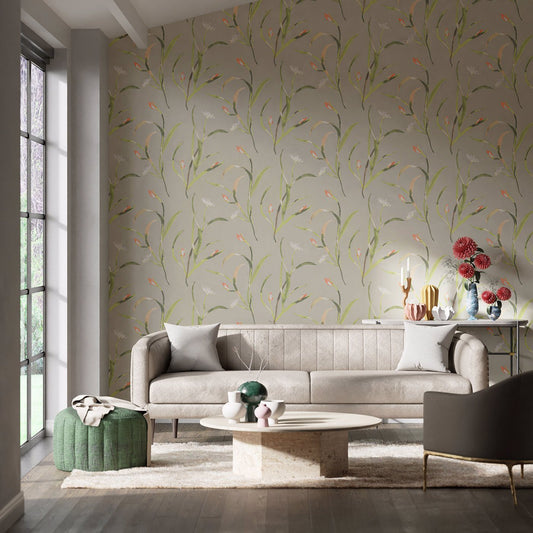 Saona Wallpaper - Coral/Silver - HZAP111756 - Harlequin - Premier Wallcovering