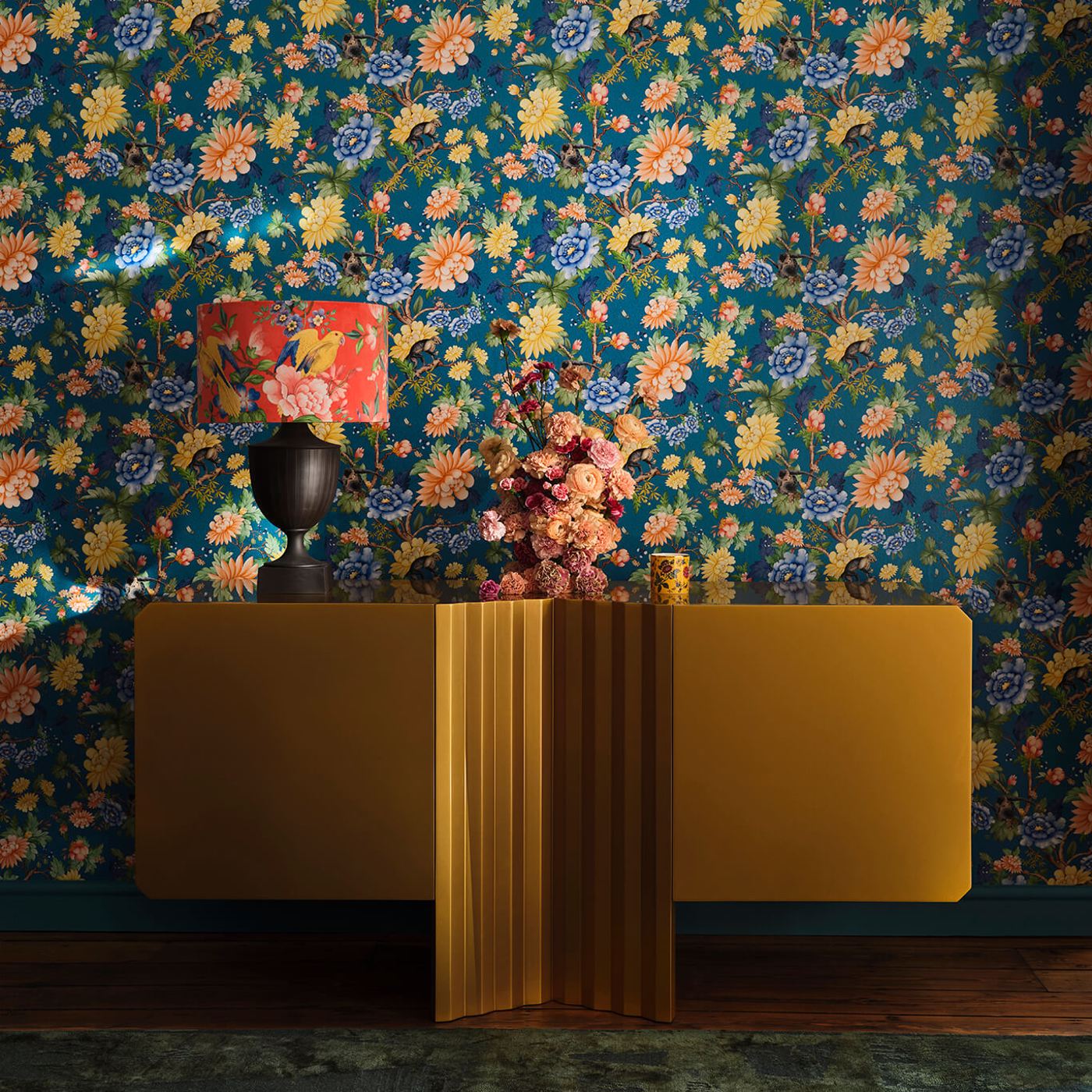 Sapphire Garden Wallpaper - Ivory - Clarke & Clarke - W0133/01 - Premier Wallcovering