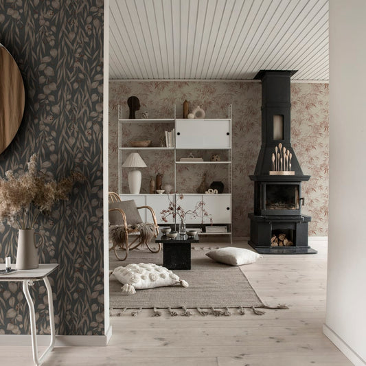 Sara Wallpaper - Indigo Blue - Sandberg - S10117 - Premier Wallcovering