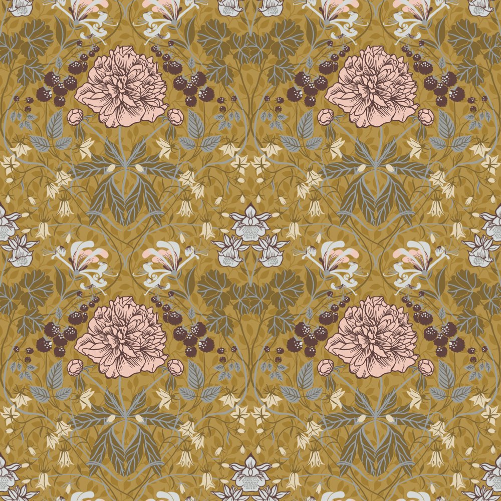 Sarah Wallpaper - Yellow - Midbec - 28016 - Premier Wallcovering