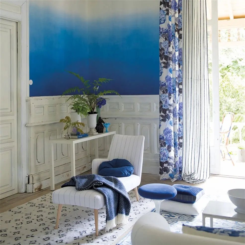 Saraille Wallpaper - Indigo - P600/09 - Designers Guild - Premier Wallcovering