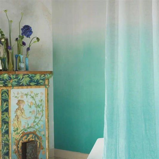 Saraille Wallpaper - Aqua - P600/04 - Designers Guild - Premier Wallcovering