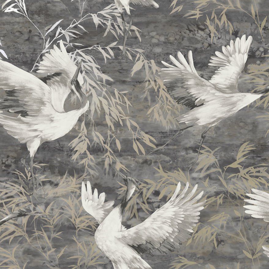 Sarus Wallpaper - Charcoal - Holden Décor - 36104 - Premier Wallcovering