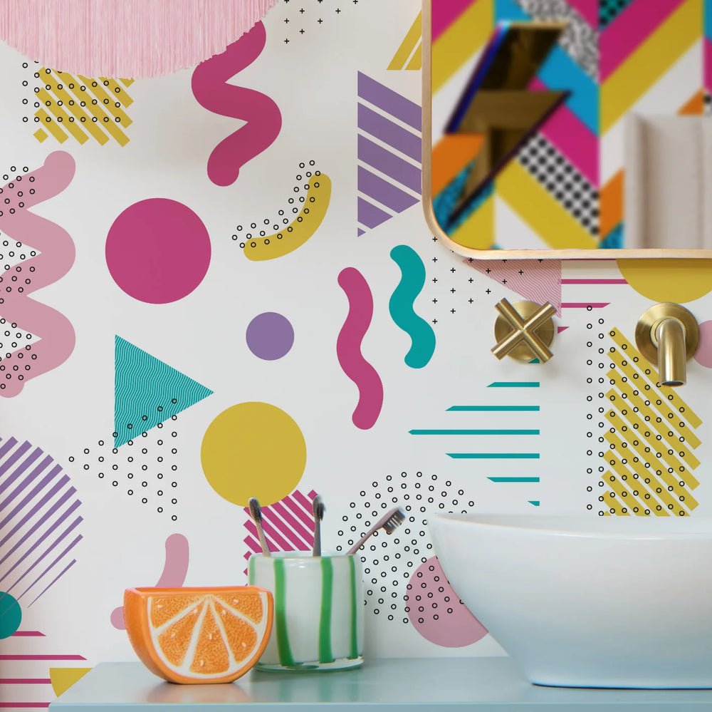 Saved By The Pattern Wallpaper - Electric Brights on Glow White - Lust Home - LH900529 - Premier Wallcovering