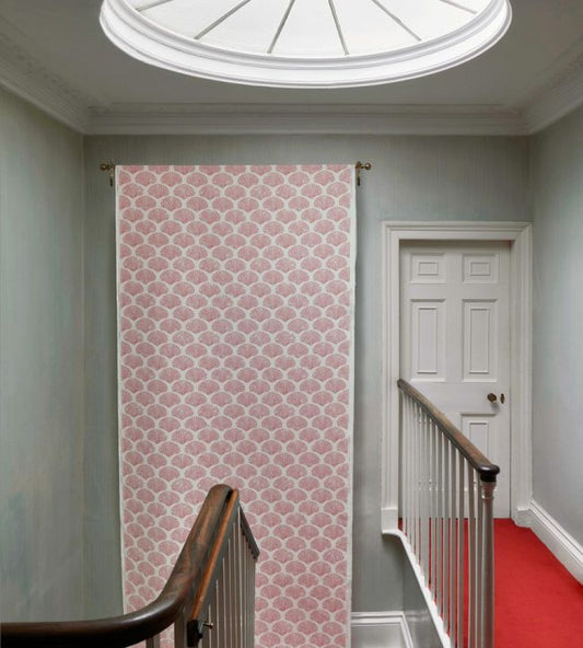 Scallop Shell Fabric - Red - Barneby Gates - BG - F040401 - Premier Wallcovering