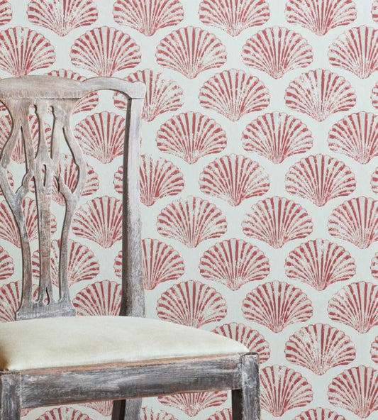 Scallop Shell Wallpaper - Red - BG2100101 - Barneby Gates - Premier Wallcovering
