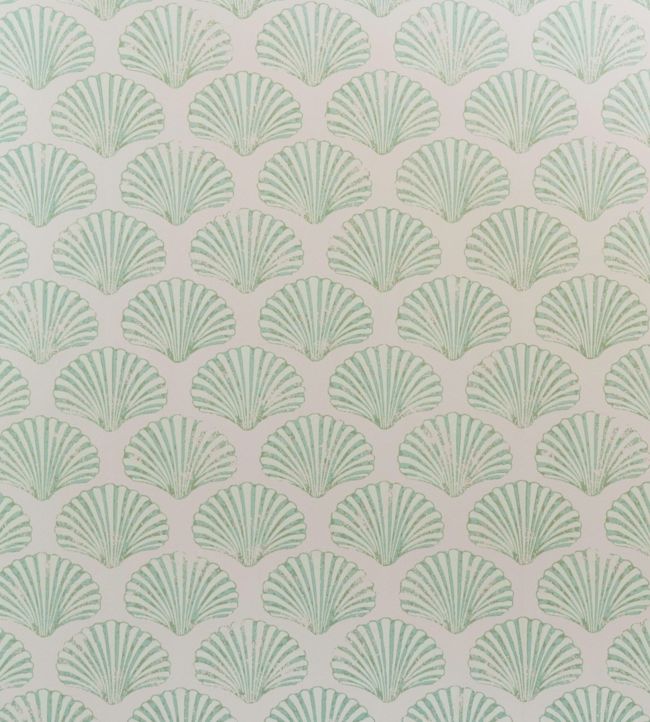 Scallop Shell Wallpaper - Plaster / Green - BG2100102 - Barneby Gates - Premier Wallcovering