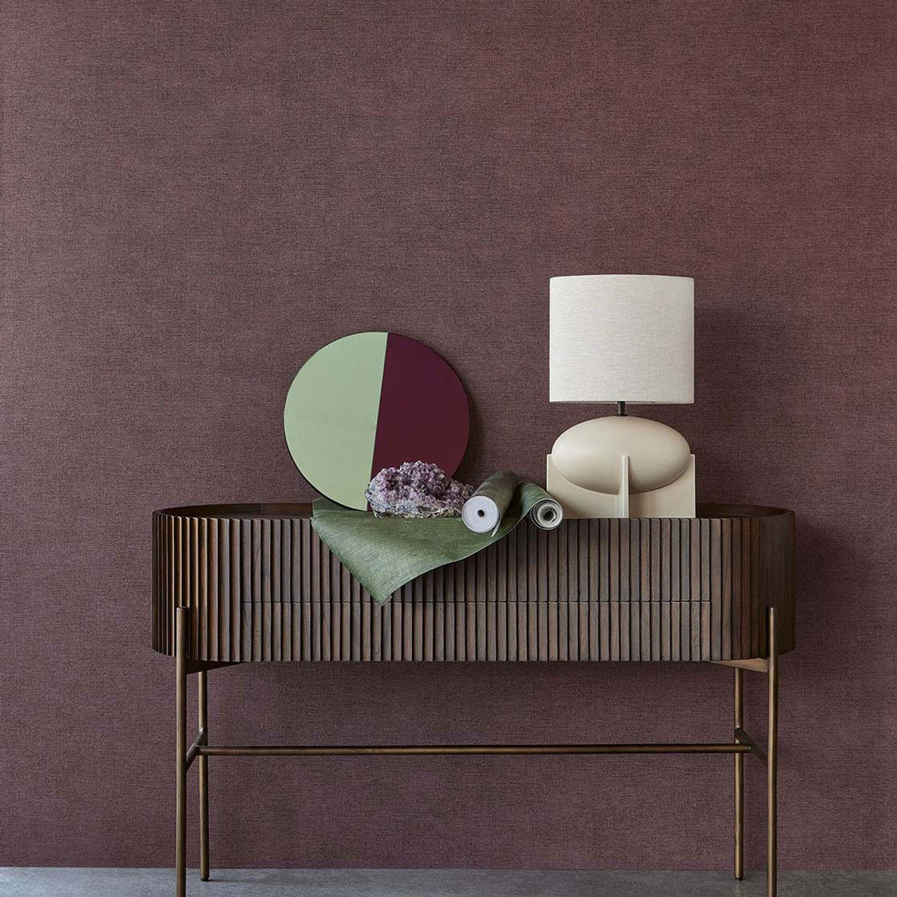 Scandi Canvas Plain Wallpaper - Purple - Eijffinger - 313552 - Premier Wallcovering