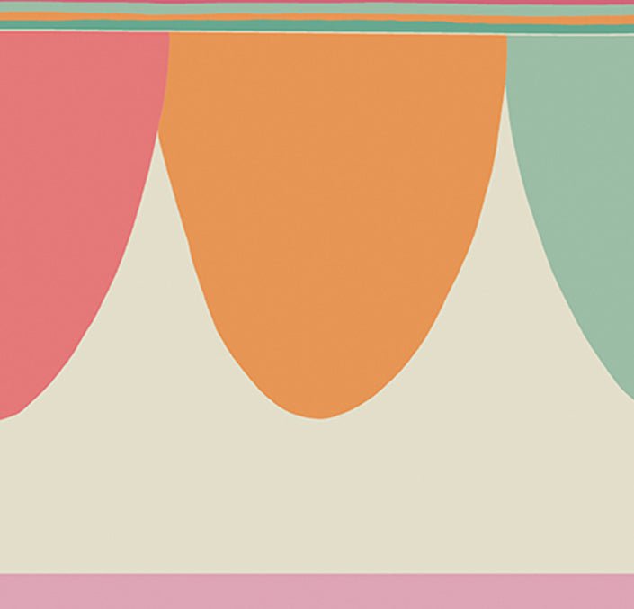 Scaramouche Wallpaper - Fuchsia, Chartreuse, Orange & Teal on Oat - 103/8029 - Cole & Son - Premier Wallcovering