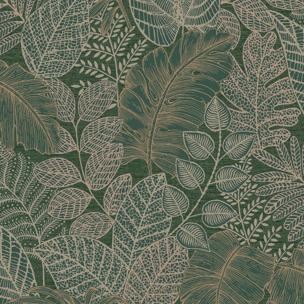 Scattered Leaves Wallpaper - Forest Green - Superfresco Easy - 122423 - Premier Wallcovering