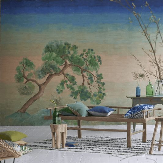 Scene D Arbre Grasscloth Wallpaper - Elm - PDG1181/01 - Designers Guild - Premier Wallcovering