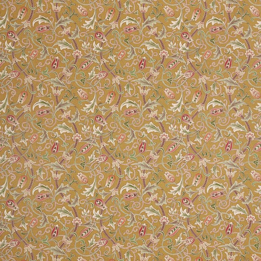 Scrolling Tulip Fabric - Gold - Morris & Co - 227361 - Premier Wallcovering