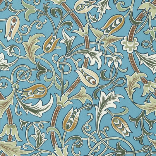 Scrolling Tulip Wallpaper - Woad/Thyme - Morris & Co - 217565 - Premier Wallcovering