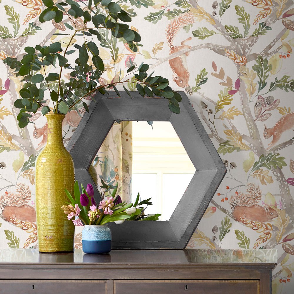 Scurry Of Squirrels Wallpaper - Auburn - Voyage Maison - SCURRYO/WPO/MUL - Premier Wallcovering