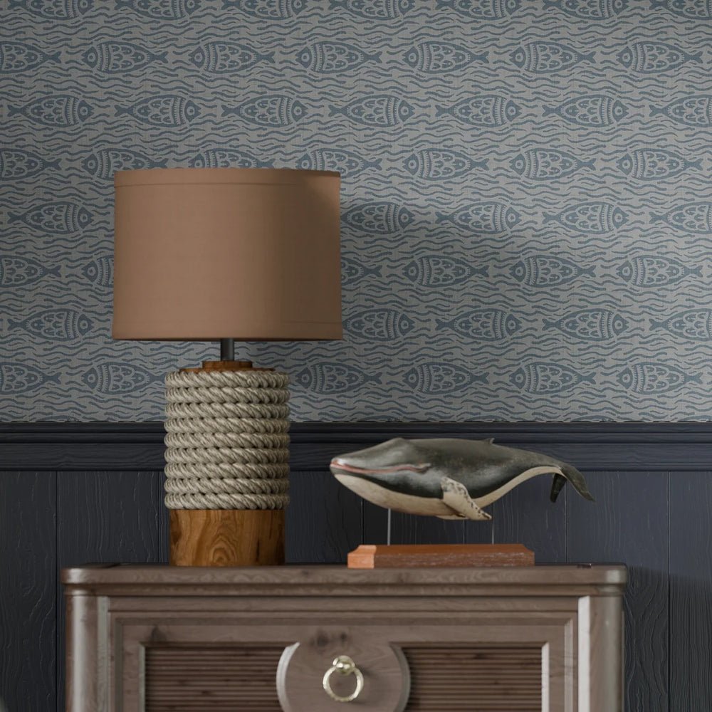 Sea of Bream Wallpaper - Cornflower Blue - LAN100290 - Lucie Annabel - Premier Wallcovering
