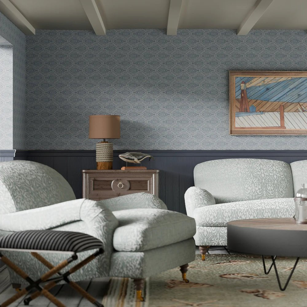 Sea of Bream Wallpaper - Cornflower Blue - LAN100290 - Lucie Annabel - Premier Wallcovering