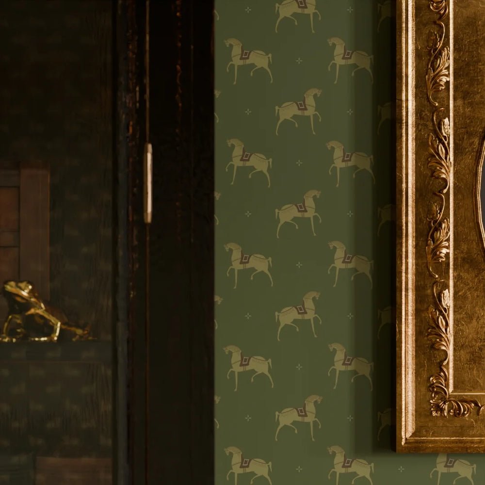 Seabiscuit Wallpaper - Gentleman Green - LAN100253 - Lucie Annabel - Premier Wallcovering