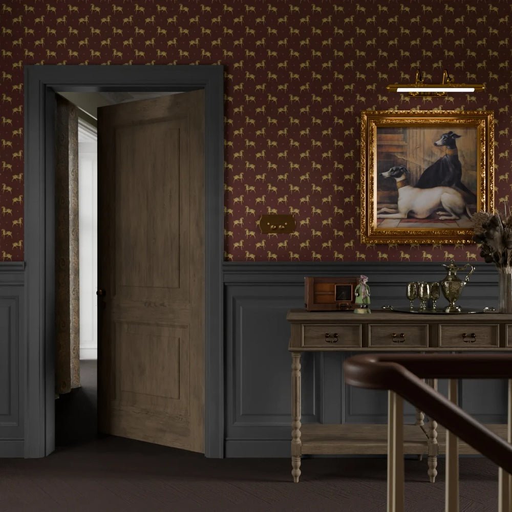 Seabiscuit Wallpaper - Garnet - LAN100254 - Lucie Annabel - Premier Wallcovering