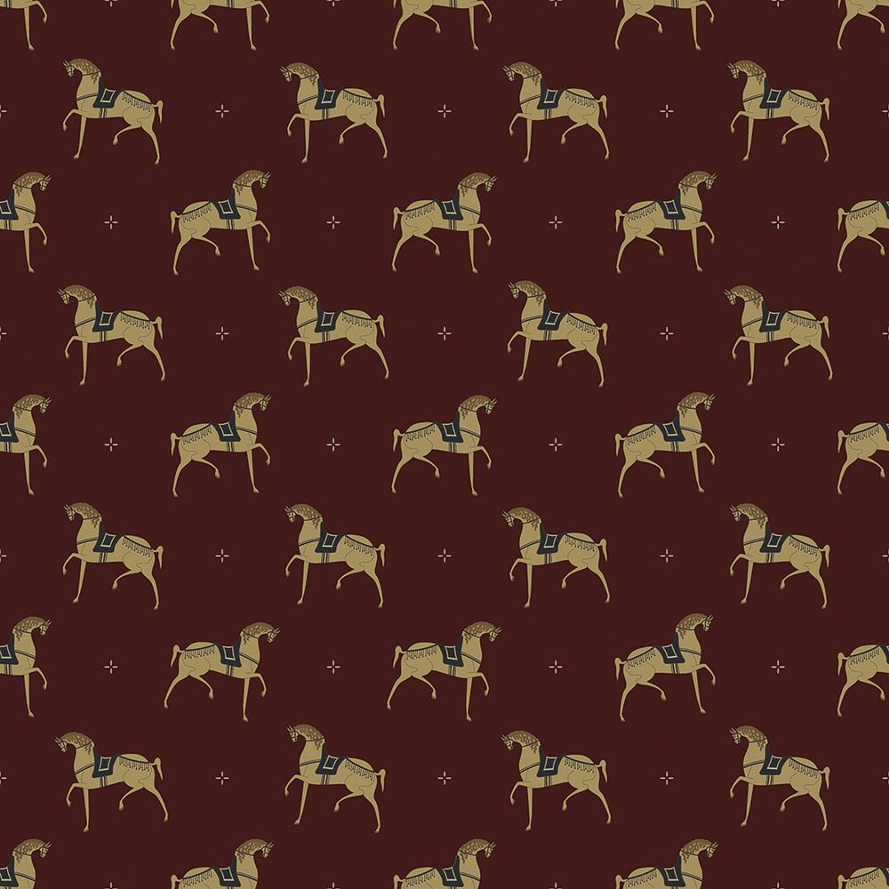 Seabiscuit Wallpaper - Garnet - LAN100254 - Lucie Annabel - Premier Wallcovering