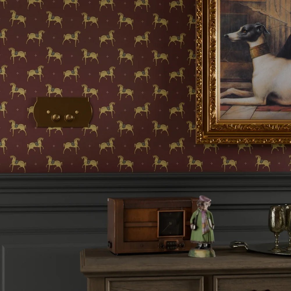 Seabiscuit Wallpaper - Garnet - LAN100254 - Lucie Annabel - Premier Wallcovering