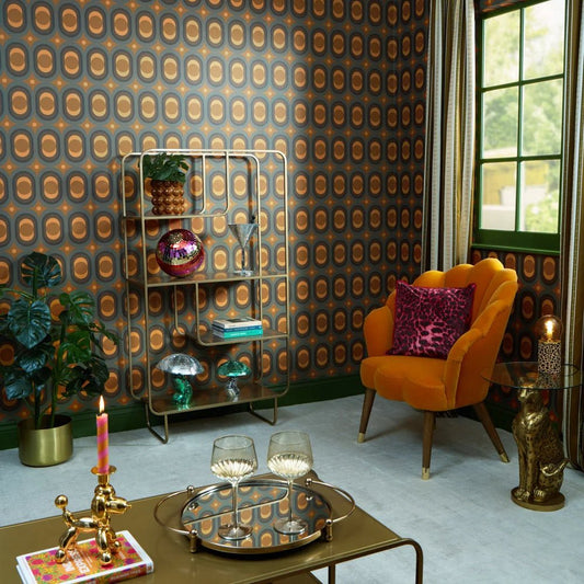 Seahorn Wallpaper - Earthy Orange, Pine & Chocolate - Lust Home - LH900512 - Premier Wallcovering