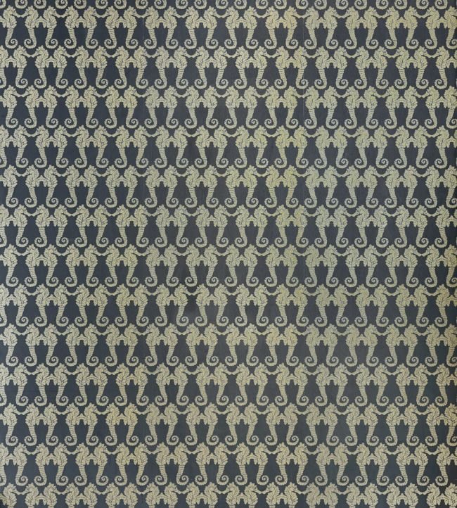 Seahorse Wallpaper - Charcoal / gold - BG1400101 - Barneby Gates - Premier Wallcovering