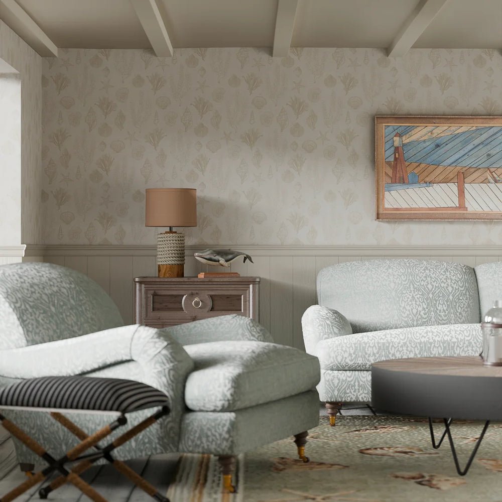 Seaside Stroll Wallpaper - Sand - LAN100330 - Lucie Annabel - Premier Wallcovering