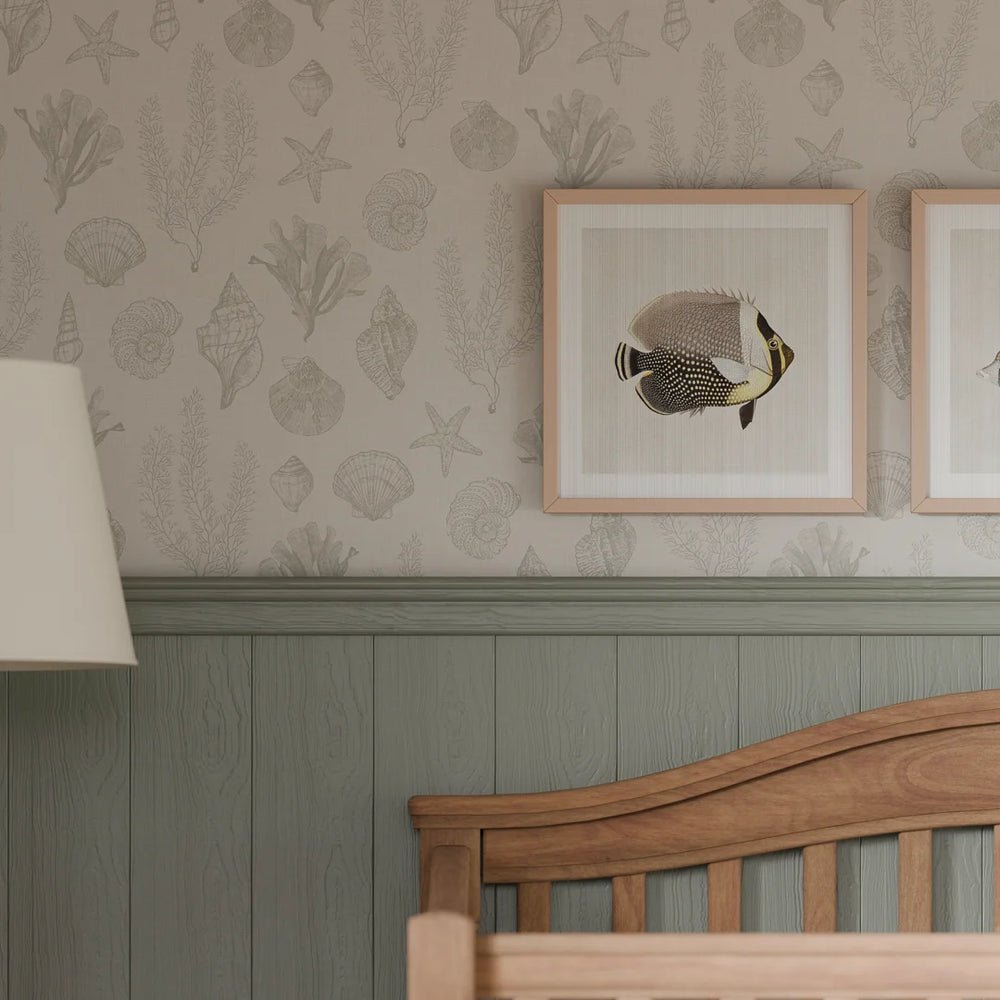 Seaside Stroll Wallpaper - Rustic Green - LAN100331 - Lucie Annabel - Premier Wallcovering