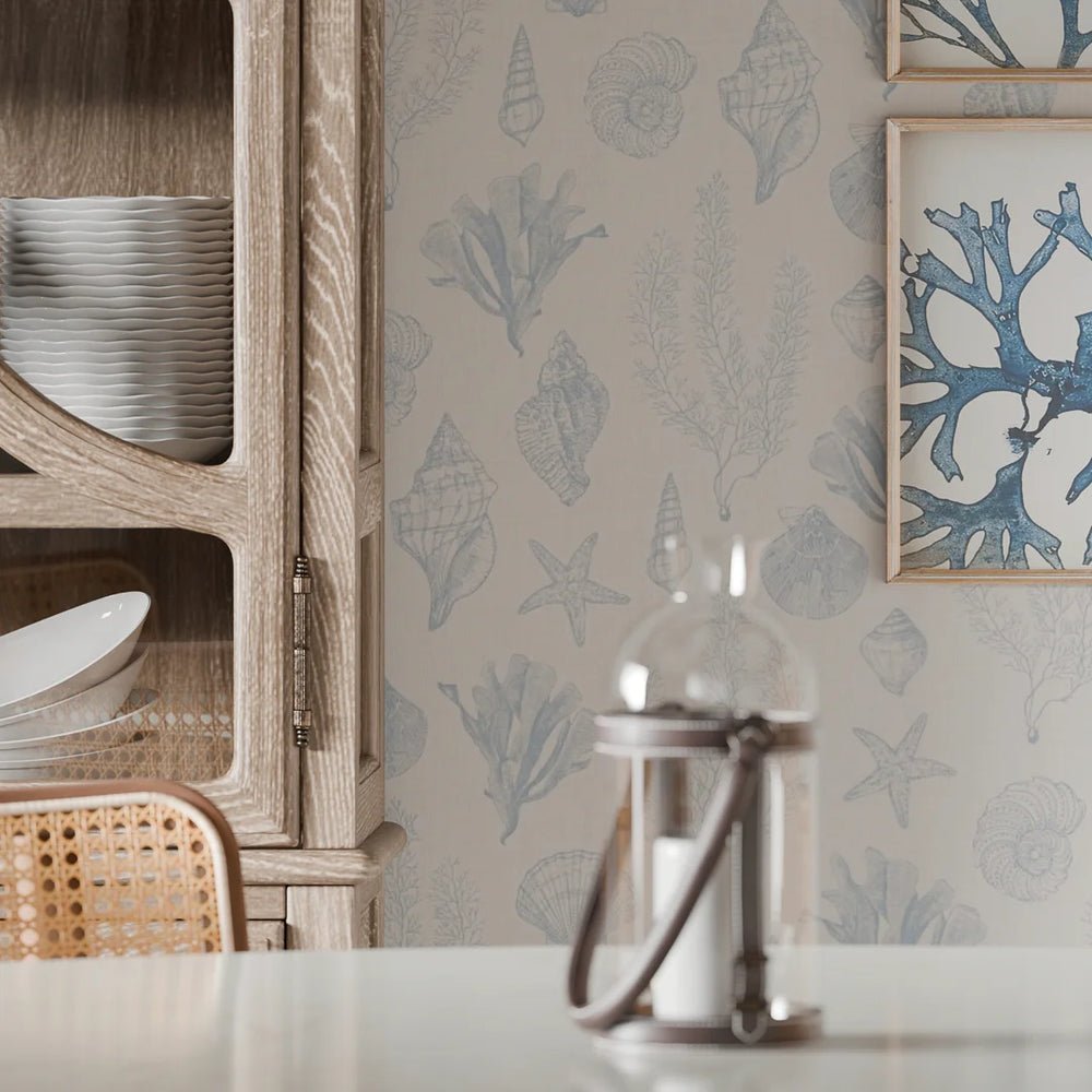 Seaside Stroll Wallpaper - Cornflower Blue - LAN100329 - Lucie Annabel - Premier Wallcovering
