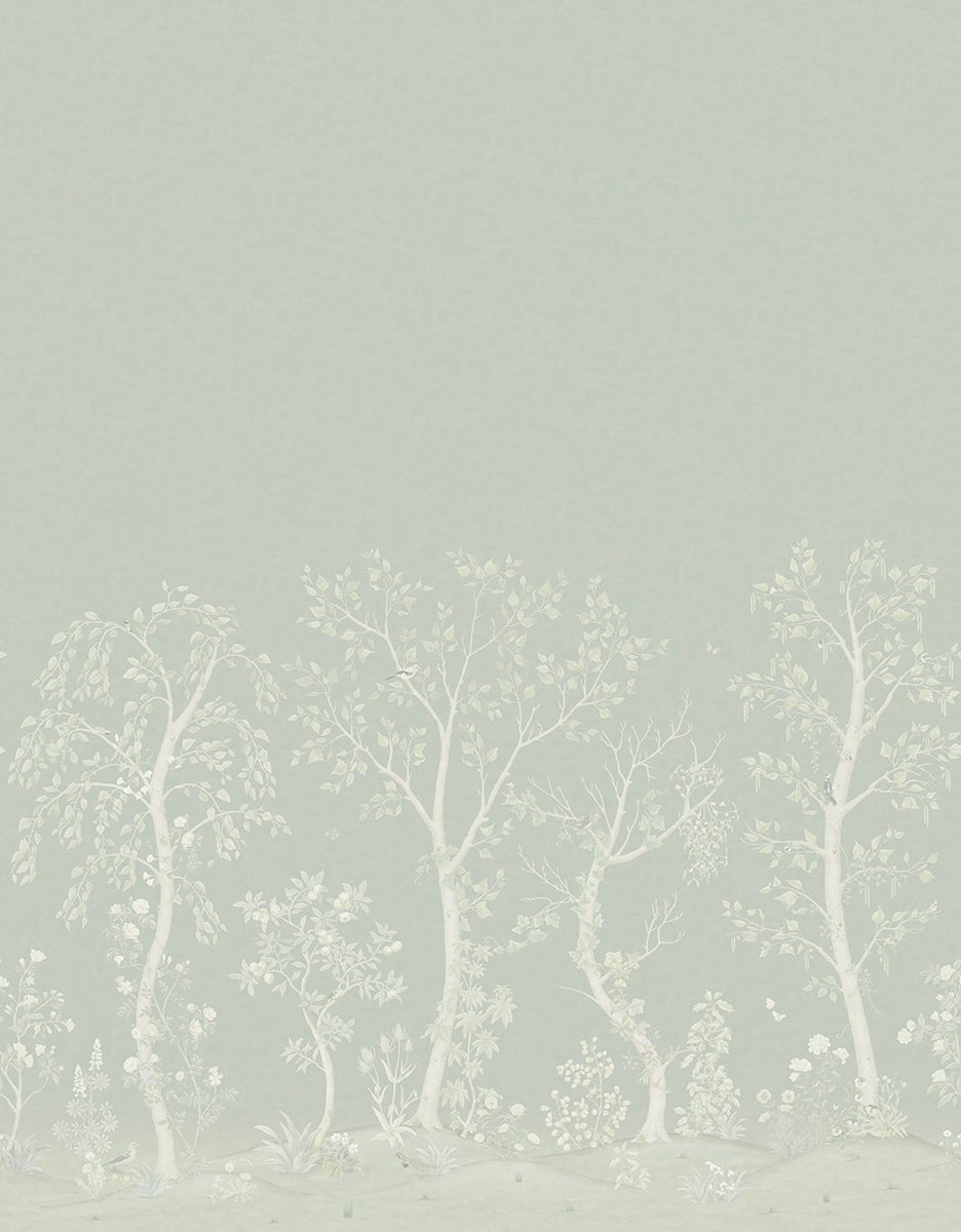 Seasonal Woods Silk Wallpaper - Sage Silk - 120/6020S - Cole & Son - Premier Wallcovering