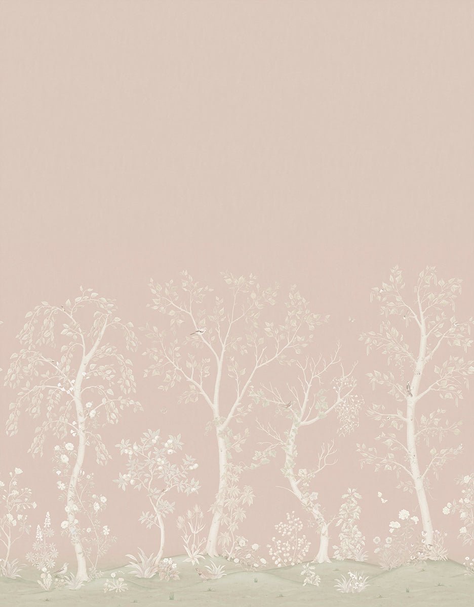 Seasonal Woods Silk Wallpaper - Rose Quartz Silk - 120/6022S - Cole & Son - Premier Wallcovering
