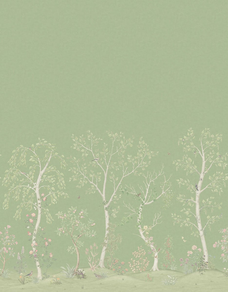 Seasonal Woods Silk Wallpaper - Jade Silk - 120/6021S - Cole & Son - Premier Wallcovering