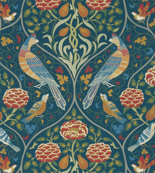 Seasons By May Wallpaper - Indigo - 216686 - Morris & Co - Premier Wallcovering