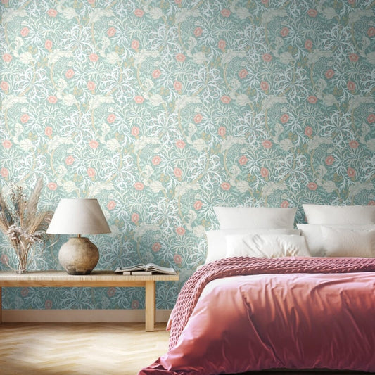Seaweed Garden Wallpaper - Seafoam - Hoopla Walls - HWA1102W - Premier Wallcovering