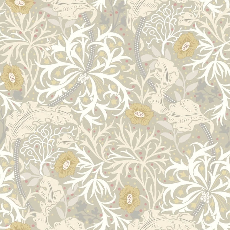 Seaweed Garden Wallpaper - Fossil Grey - Hoopla Walls - HWA1105W - Premier Wallcovering