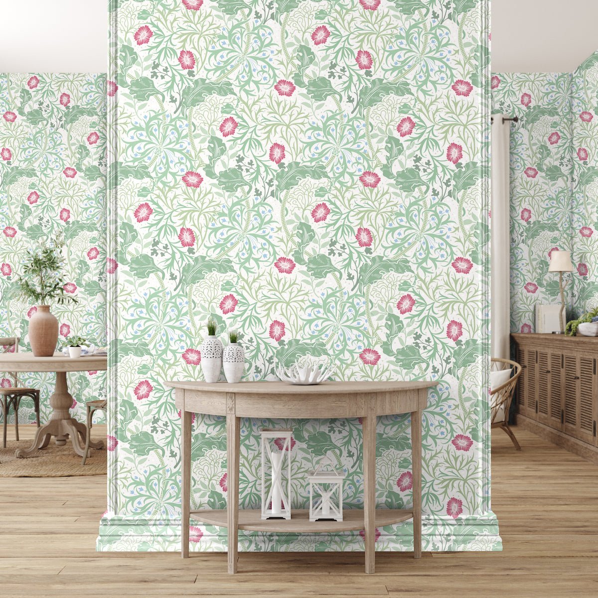 Morris Collections - 1035 - Seaweed Wallpaper - Ivory - Green - Premier Wallcovering