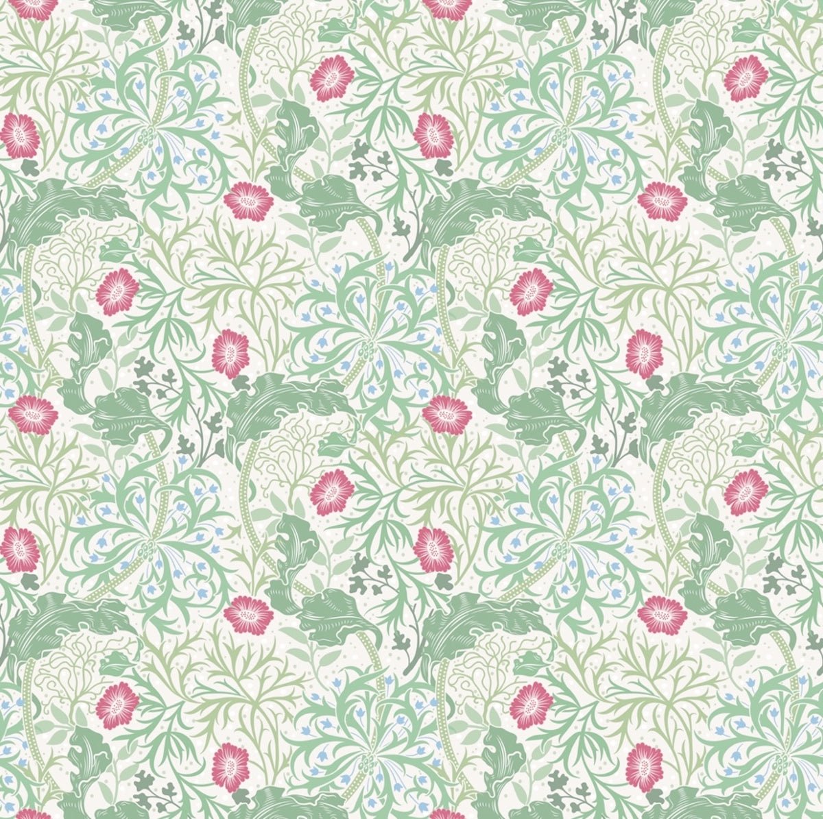Morris Collections - 1035 - Seaweed Wallpaper - Ivory - Green - Premier Wallcovering