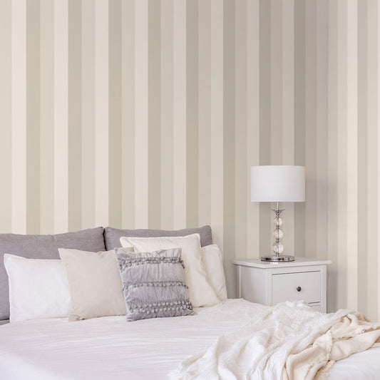 Secret Garden Secret Stripe Wallpaper - Beige - Galerie - G78517 - Premier Wallcovering