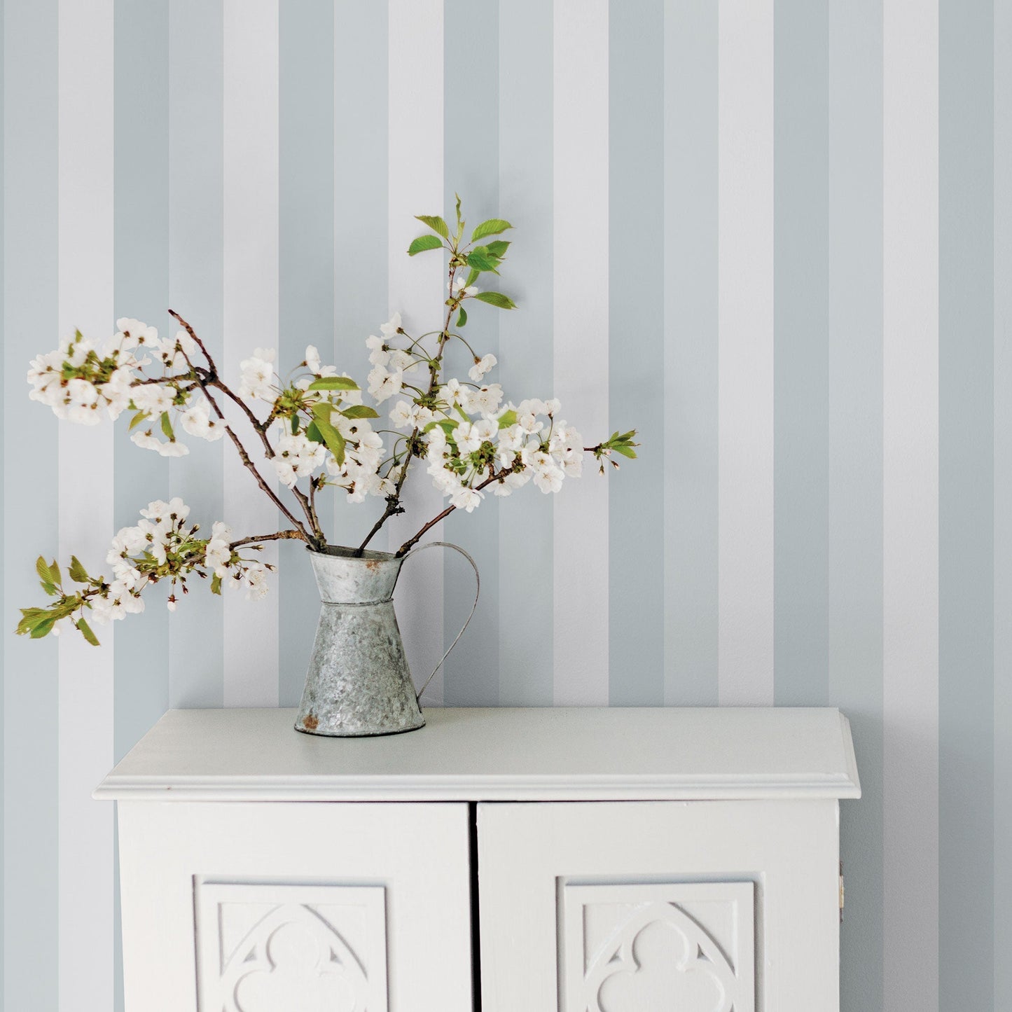 Secret Garden Secret Stripe Wallpaper - Duck Egg - Galerie - G78518 - Premier Wallcovering