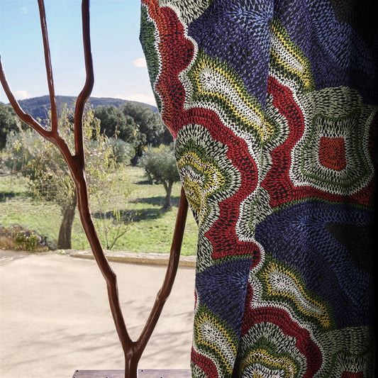 Seigaiha Loca Fabric - Oscuro - Christian Lacroix - FCL7094/01 - Premier Wallcovering