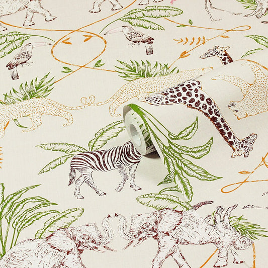 Serengeti Wallpaper - Natural - Furn - SERENGET/WP1/NAT - Premier Wallcovering