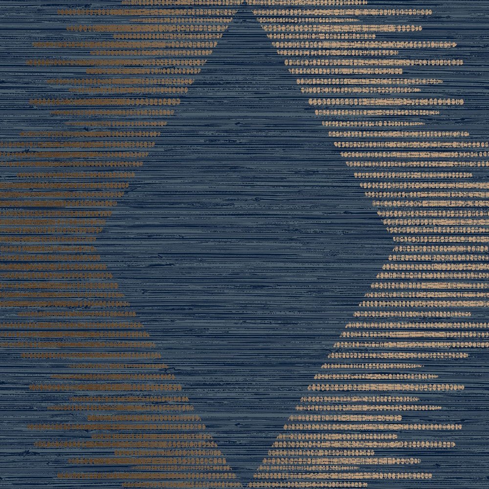 Serenity Geo Wallpaper - Navy & Copper - Superfresco Easy - 120721 - Premier Wallcovering